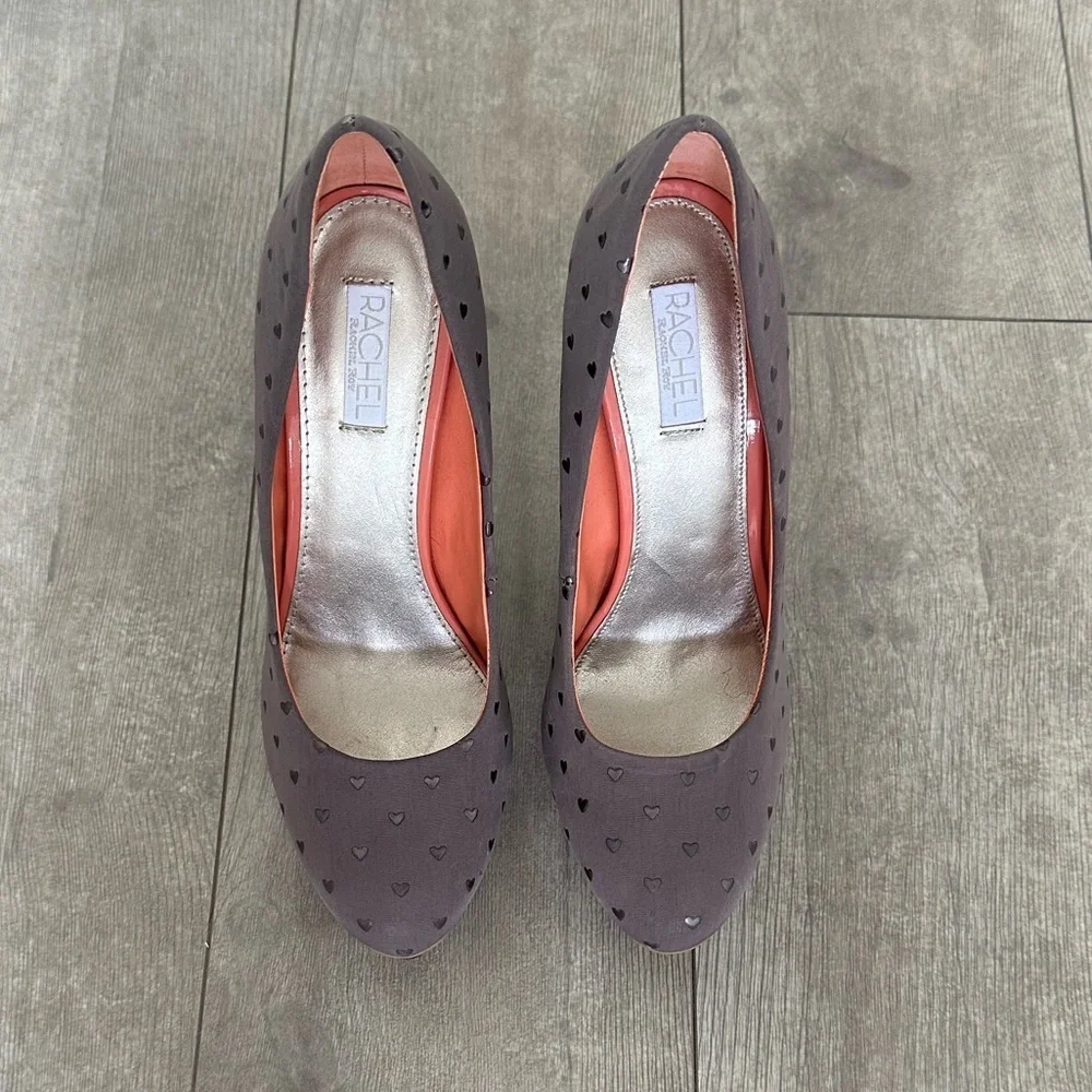Rachel Roy Keedan Heart Print Sculpted Platform Stiletto Heels Size 7.5 Women’s